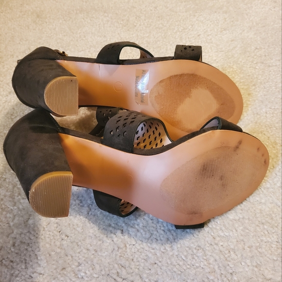 Bella Luna Green Chunky Heeled Sandals Size 9 - Picture 6 of 7